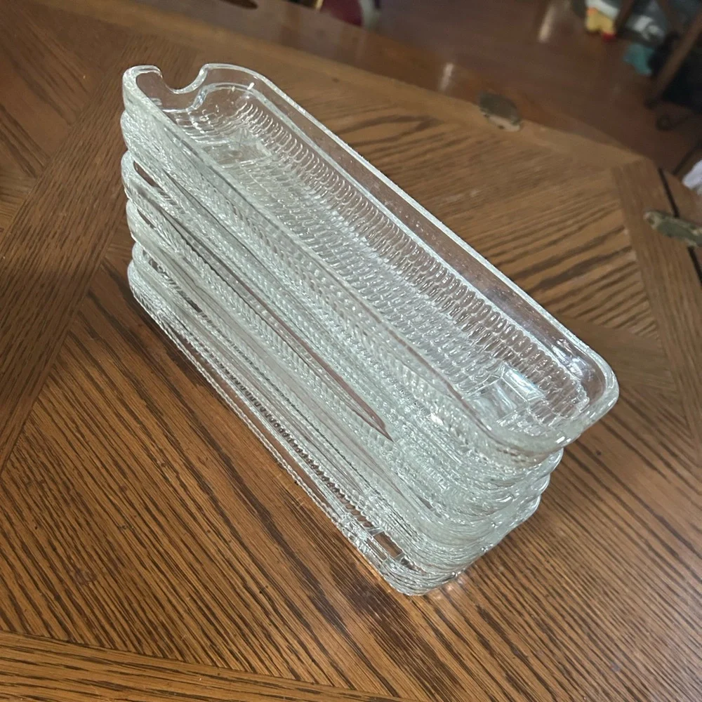 Vintage Set of 6 Glass Corn-on-the-Cob Dishes